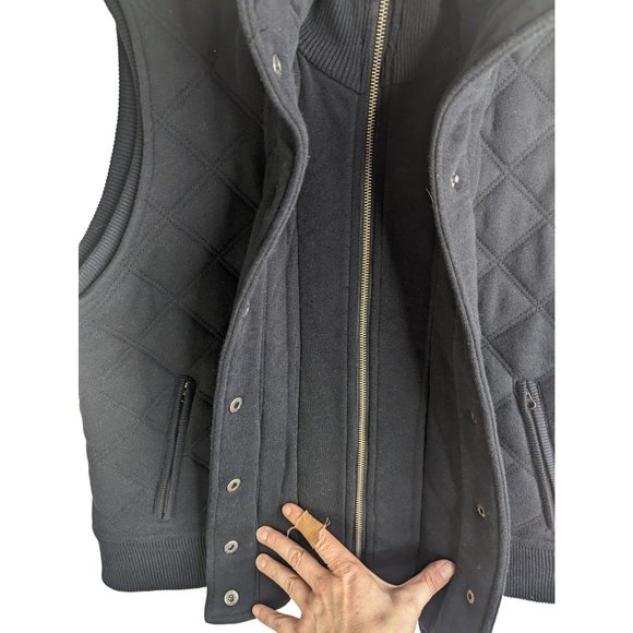 Aeropostale Black Qulted Cotton Blenad Vest Full zipper snaps Men's sz XL - Picture 3 of 10